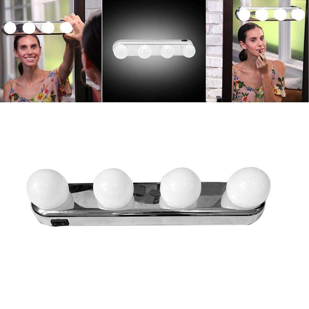 Vroxy Studio Glow Vanity Makeup Mirror with 4 LED Bulbs - Natural Light LED Mirror for Dressing Table, Perfect for Makeup Application, Skincare Routine & Home Decor
