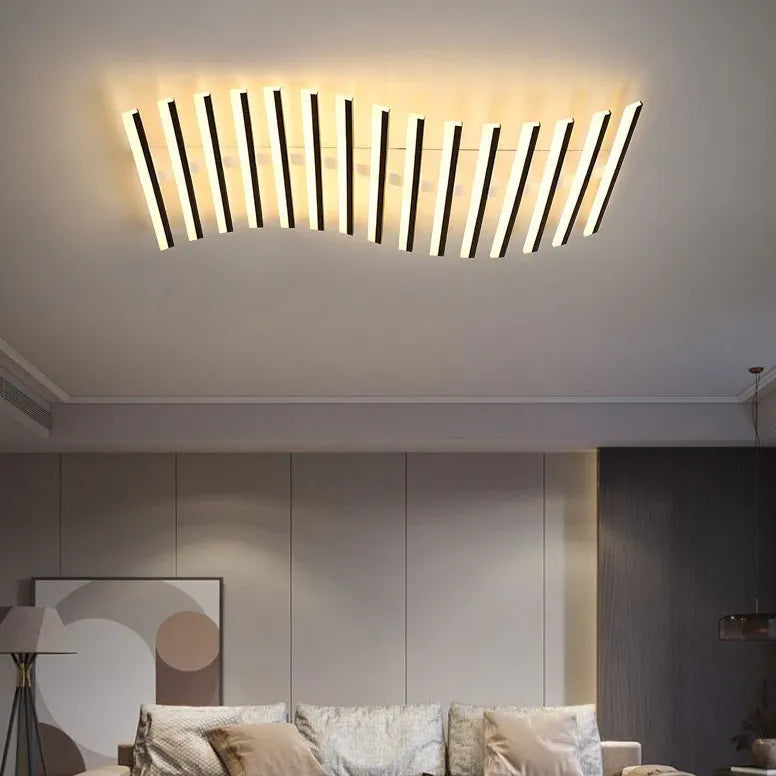 Modern Wavy Slim Tube Ceiling Light - Sleek Minimalist Design for Living Room, Bedroom, or Office Lighting