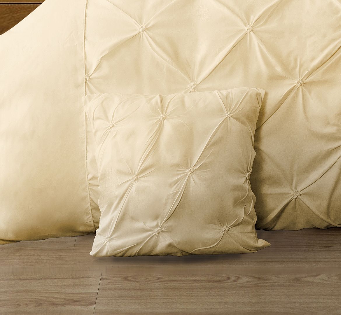 Premium Diamond Pintuck Ultra Soft Cushion Covers - 2 Pack Yellow Cream | Luxury Sofa & Bedroom Decor | Perfect for Living Room, Bedroom, and Home Styling