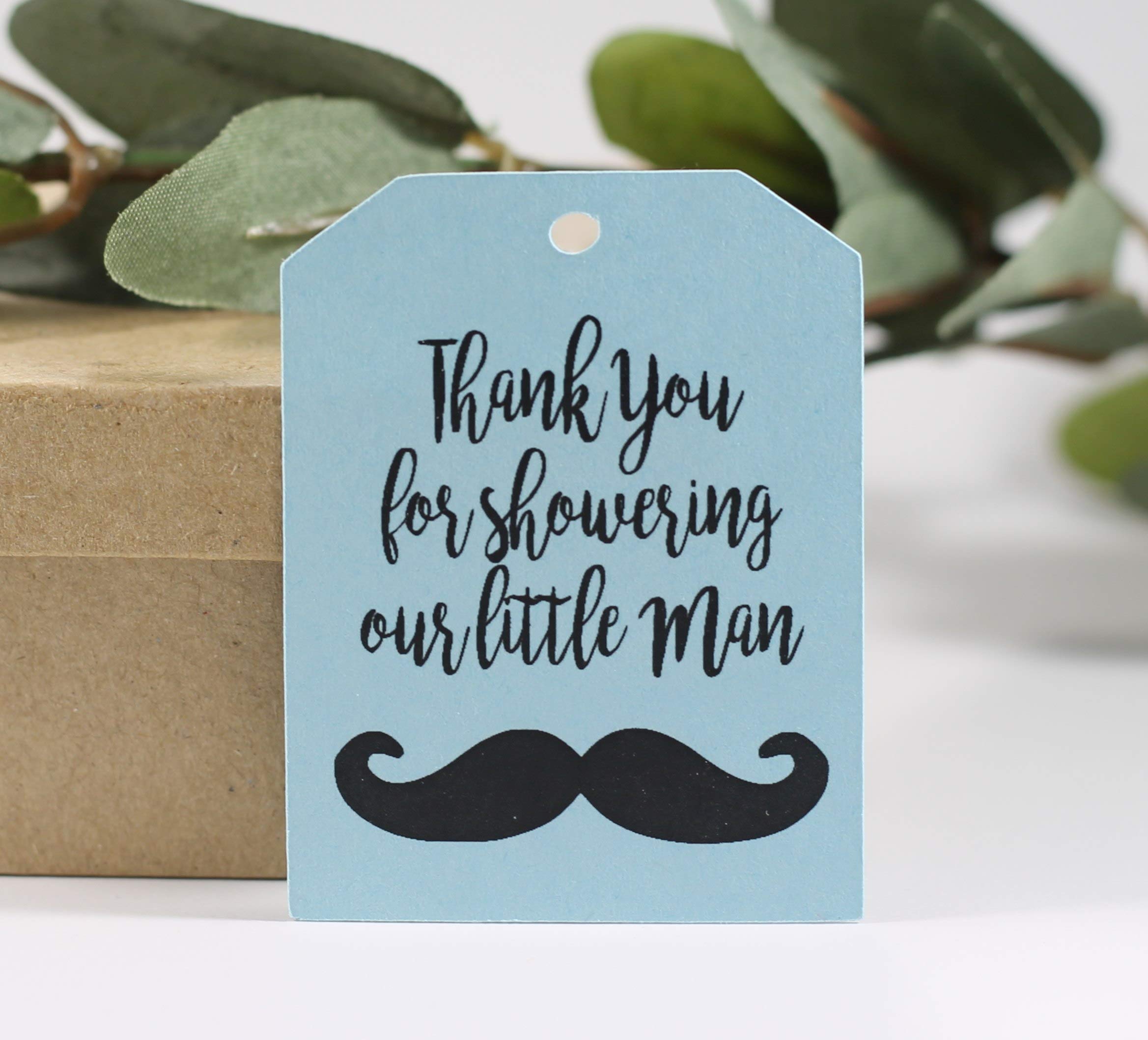 Baby Shower Thank You Favor Tags - 15 Pack Blue Gift Tags for Newborn Boy | Perfect for Baby Shower Party Favors, Newborn Announcements & Gift Wrapping