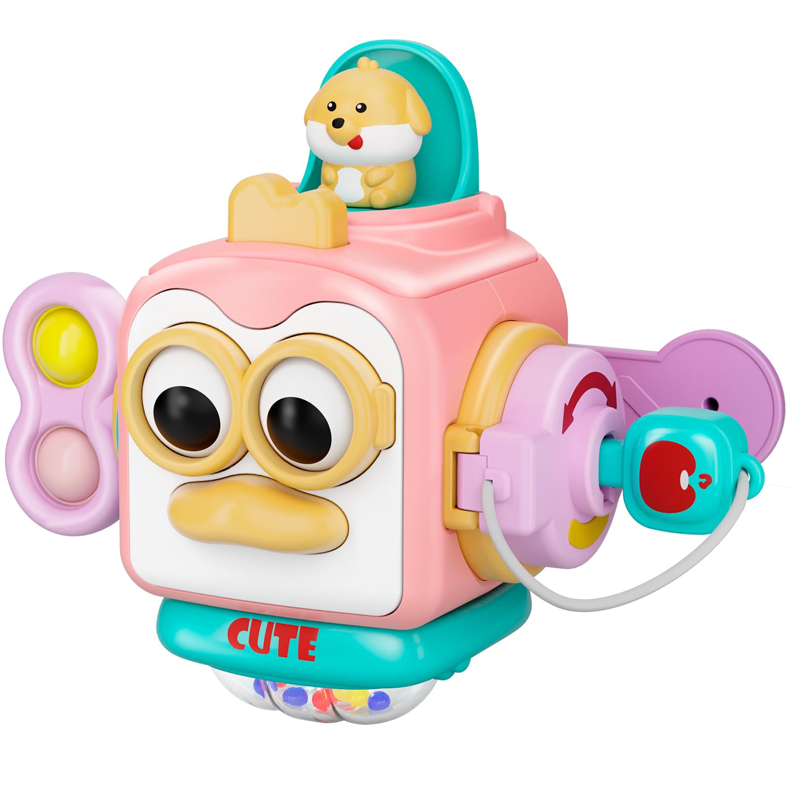 Montessori Toys for 1 Year Old Girls - Educational Busy Cube & Sensory Travel Toys for Toddlers 1-3 Years | Fine Motor Skills Learning Toys | Perfect Birthday Gifts for Girls (Home, Classroom & Travel Use)