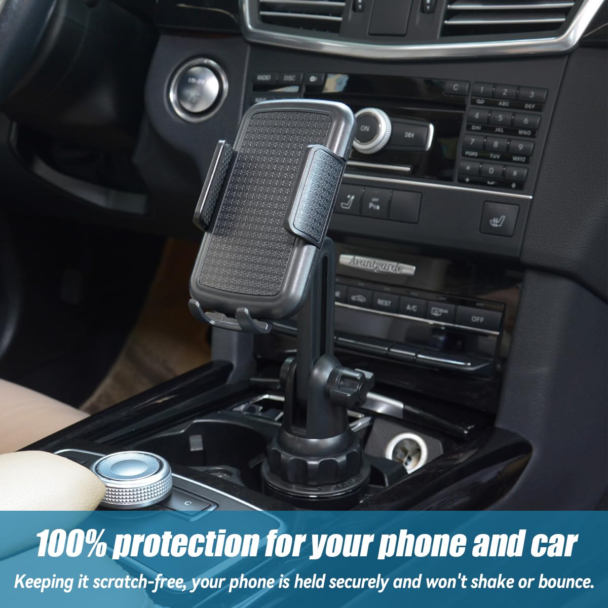 Universal Adjustable Gooseneck Car Cup Holder Phone Mount - 360° Rotatable Cell Phone Stand for All Vehicles, Trucks & SUVs | Perfect for Hands-Free Navigation, Streaming & Safe Driving