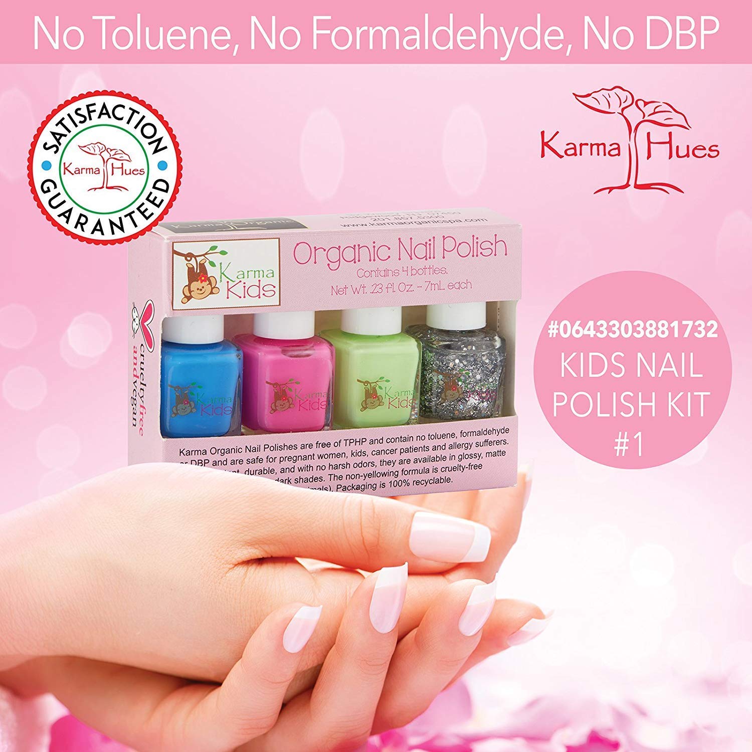 Organic Soybean Lavender Nail Polish Remover (4FL-Oz) & Non-Toxic Kids Nail Polish Set – Safe, Natural Nail Care for Children & Adults – Perfect for Home Spa Days, Birthday Parties & DIY Manicures