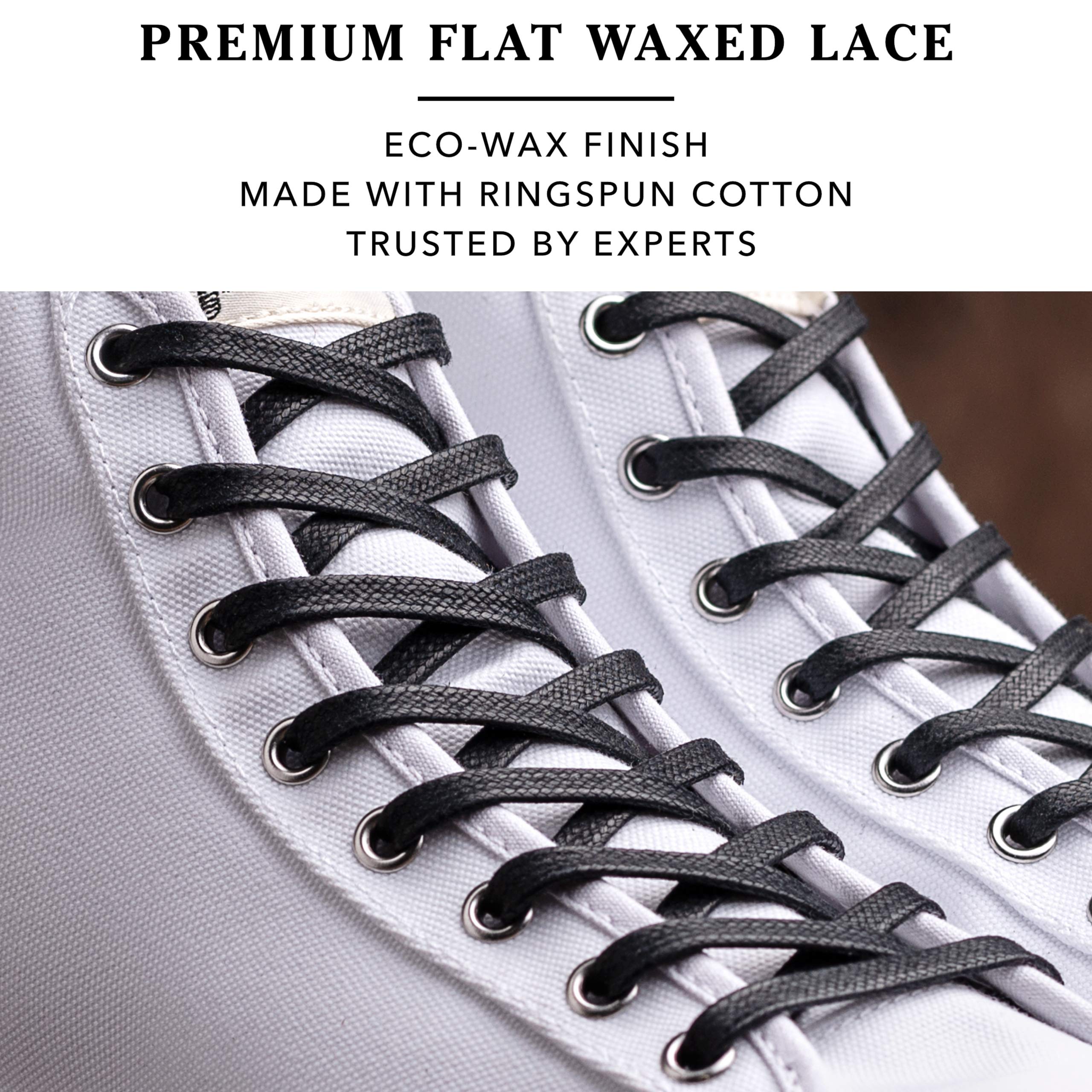Premium Flat Waxed Cotton Boot Laces - Durable & Stylish Shoelaces for Work Boots, Hiking & Outdoor Shoes - Cobbler's Choice Replacement Laces for Men & Women