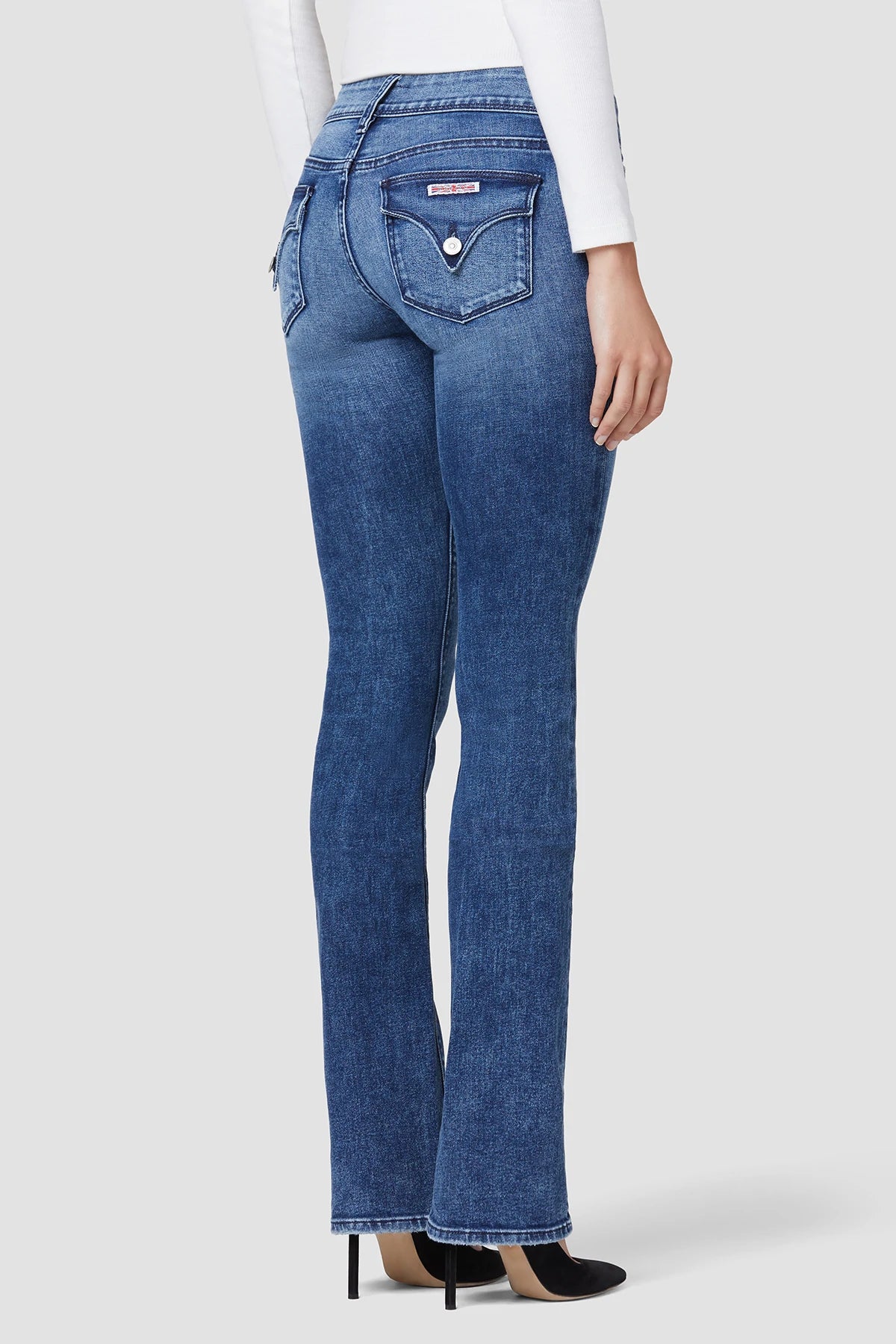 Beth Mid Rise Baby Bootcut Petite Jeans for Women - Memory Lane Collection | Comfortable Stretch Denim Pants for Casual Wear & Everyday Outfits