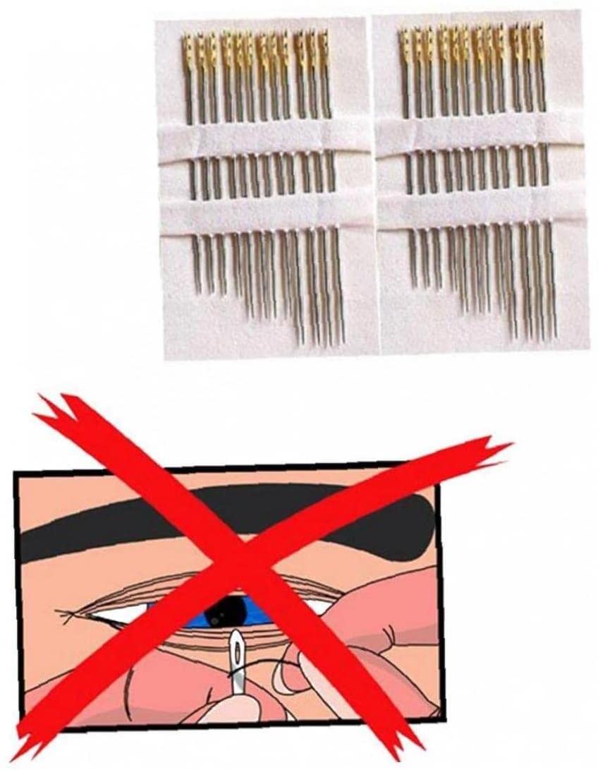 24-Piece Self-Threading Sewing Needles Kit - Easy Threading Embroidery Needles for Handmade Crafts | Perfect for Quilting, Cross Stitch & Fabric Repair