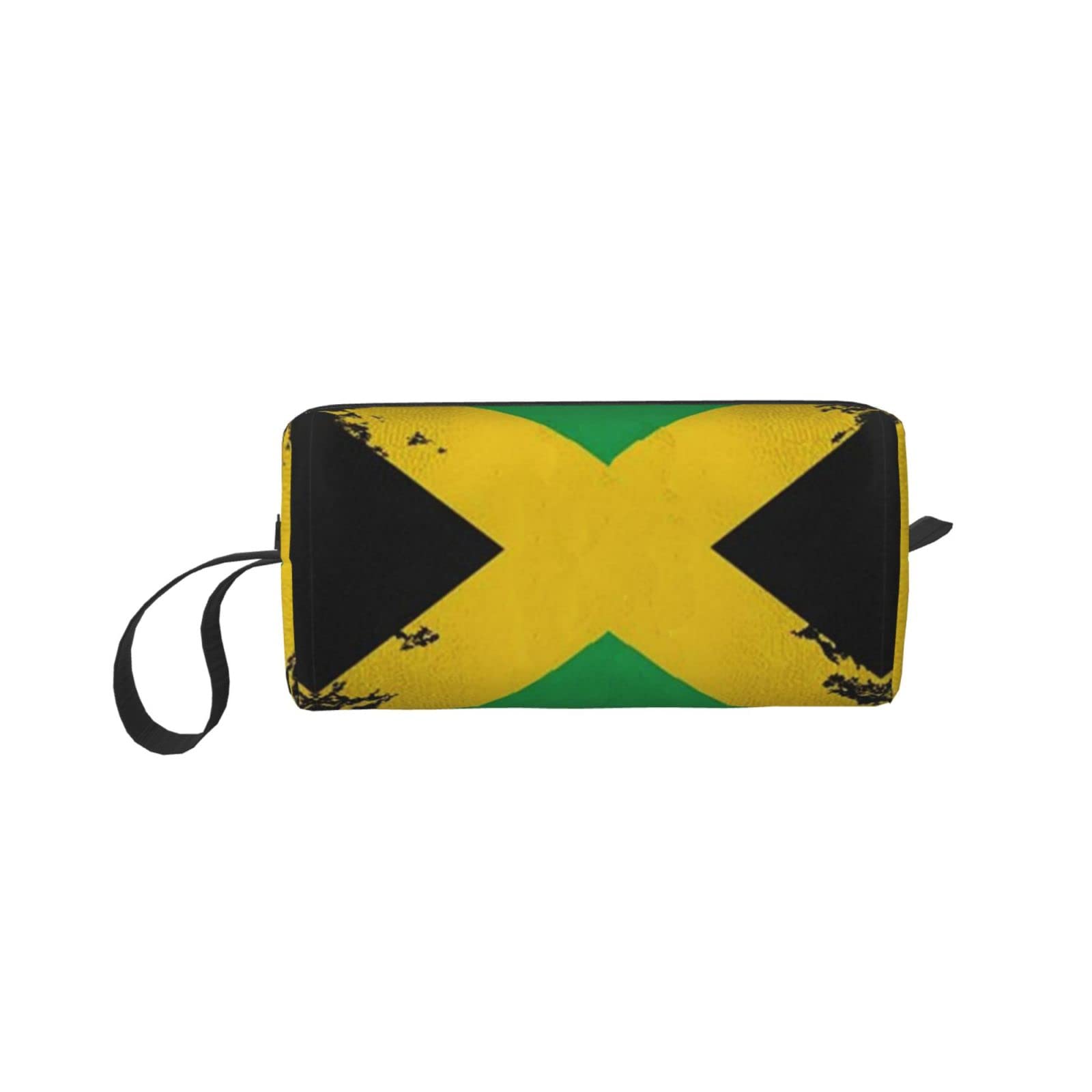Jamaican Flag Makeup Bag - Waterproof Travel Cosmetic Organizer with Zipper | Portable Toiletry Case for Women | Perfect for Vacation, Gym & Daily Essentials Storage