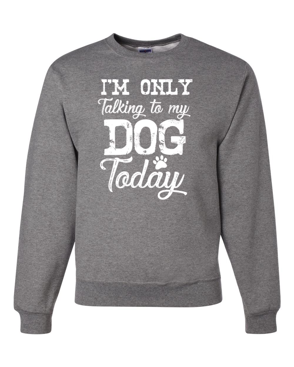 Wild Bobby 'I'm Only Talking to My Dog Today' Funny Dog Lover Unisex Graphic Sweatshirt | Cute Casual Outfit for Dog Owners & Pet Lovers
