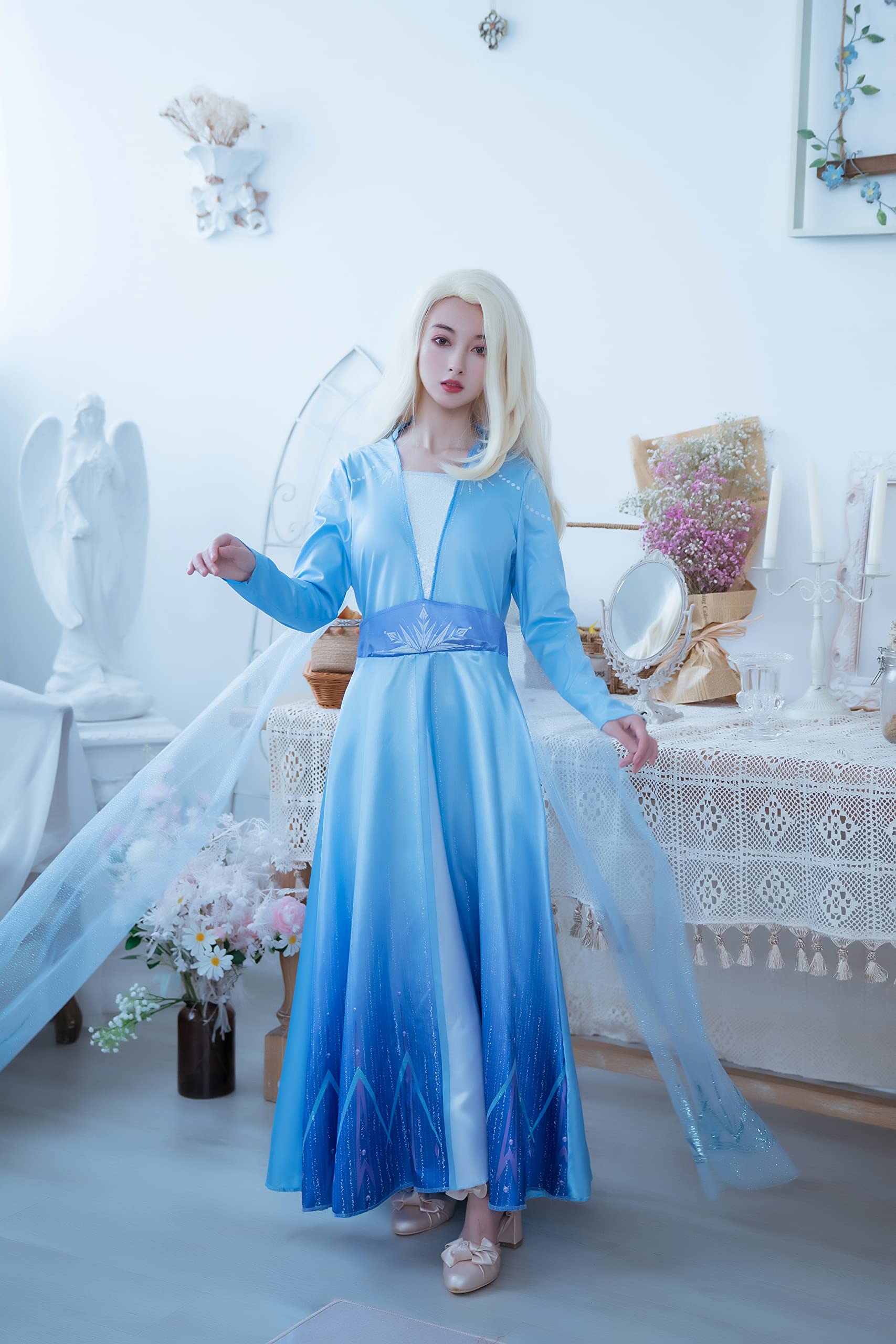 Disney Frozen 2 Elsa Deluxe Adult Costume for Women - Official Licensed Dress Up Outfit for Halloween, Cosplay & Themed Parties