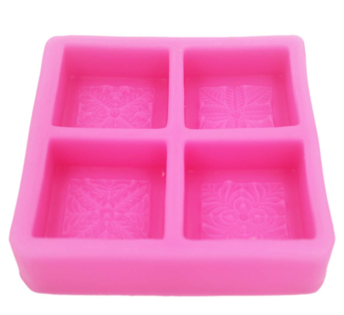 4-Cavity Silicone Soap Mold for DIY Handmade Soap Making - Floral 0088 Design - Perfect for Crafting, Bath Bombs, Candle Making & Home Decor Gifts