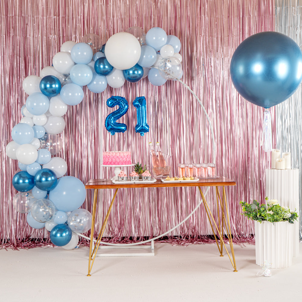 Balloonify Metallic Blue, White & Silver Balloon Arch Garland Kit - 104 Pieces Party Decorations for Weddings, Birthdays & Baby Showers