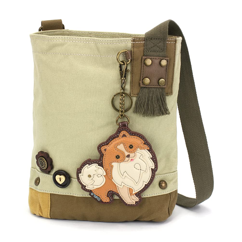 Chala Patch Cross-Body Women's Handbag - Sand Canvas Messenger Purse for Women | Casual Everyday Use, Travel, Work & Shopping Accessory