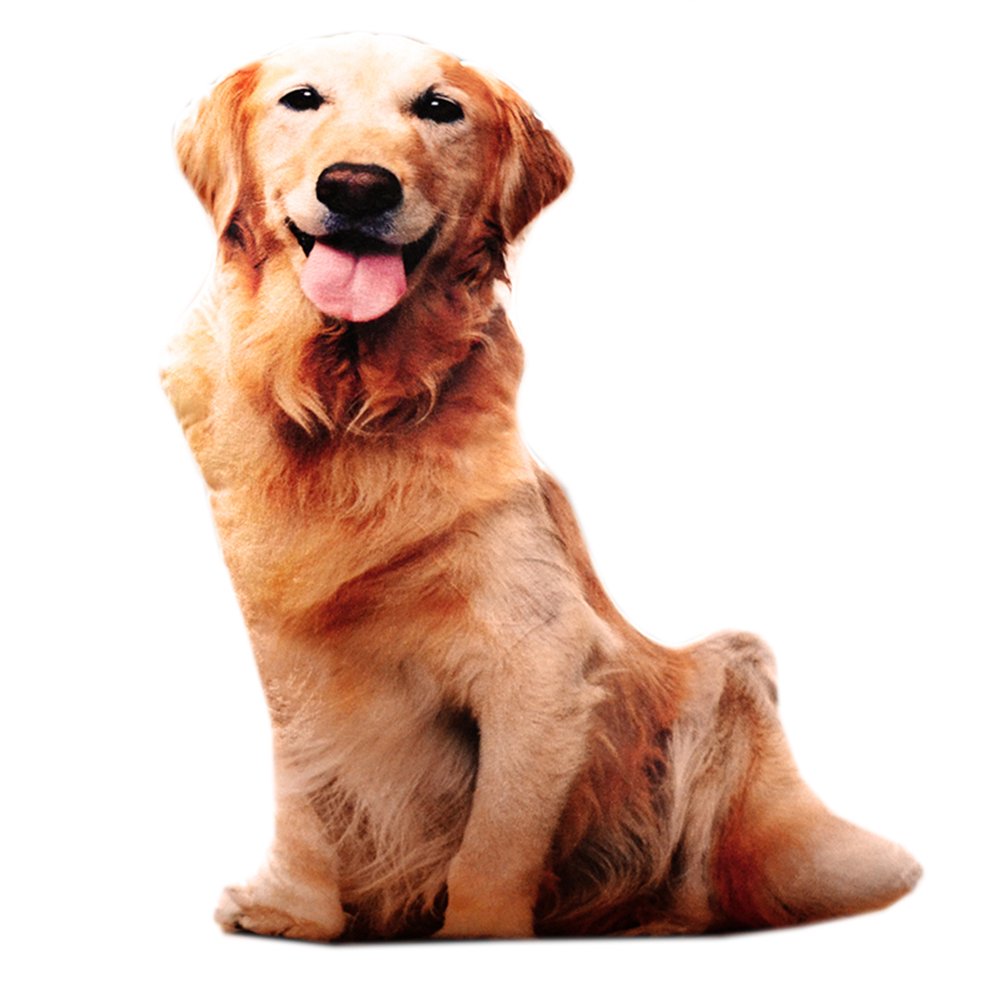 Cute Golden Retriever Plush Pillow - Washable Dog Toy for Kids & Home Decor