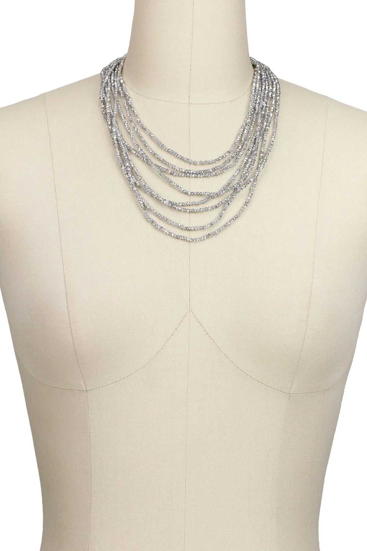 Elegant Long Multi Strand Crystal Necklace for Women - Perfect for Weddings, Parties & Evening Events