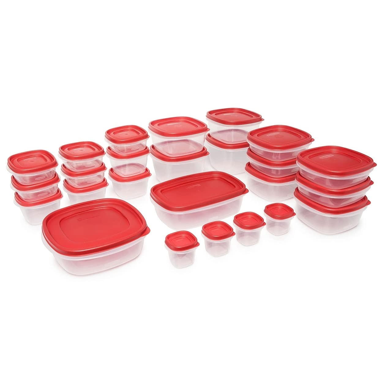 Rubbermaid 50-Piece Easy Find Lids Food Storage Set - Airtight Plastic Containers for Meal Prep, Leftovers & Pantry Organization | BPA-Free Kitchen Storage Solution for Home & Office Use