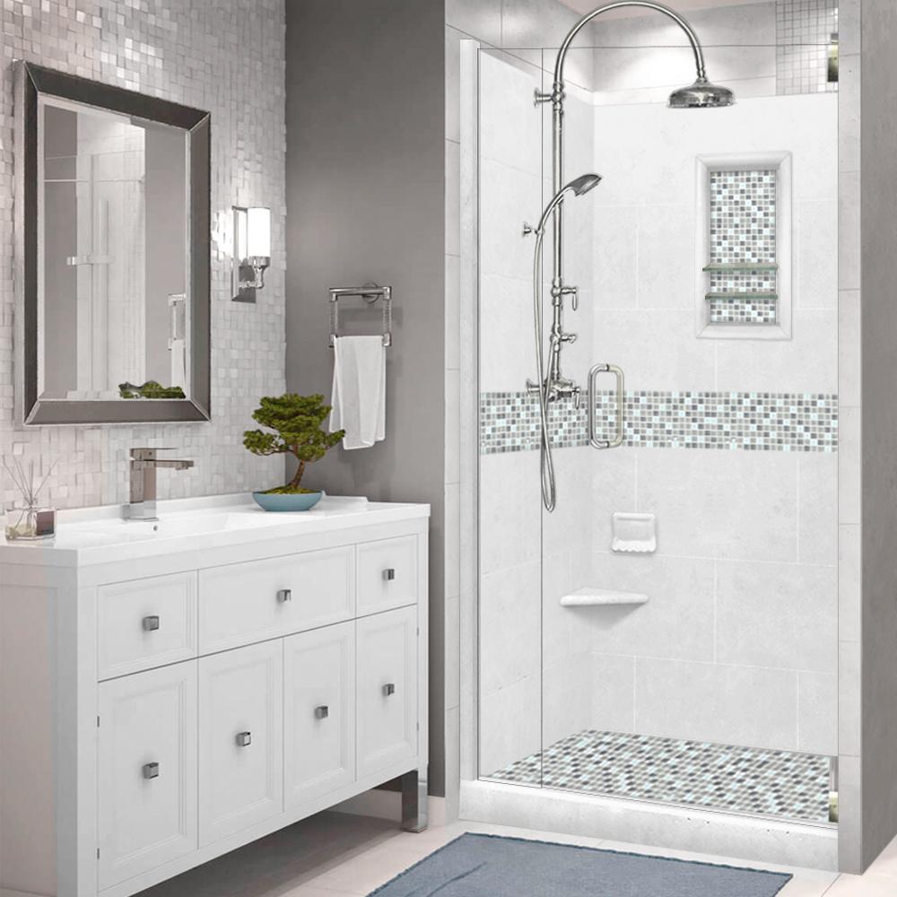 Custom Shower Kits - Alcove Pan, Walls, Thresholds & Optional Glass Enclosure | DIY Bathroom Remodeling Solution for Homeowners & Contractors | Perfect for Small Bathrooms & Space-Saving Designs