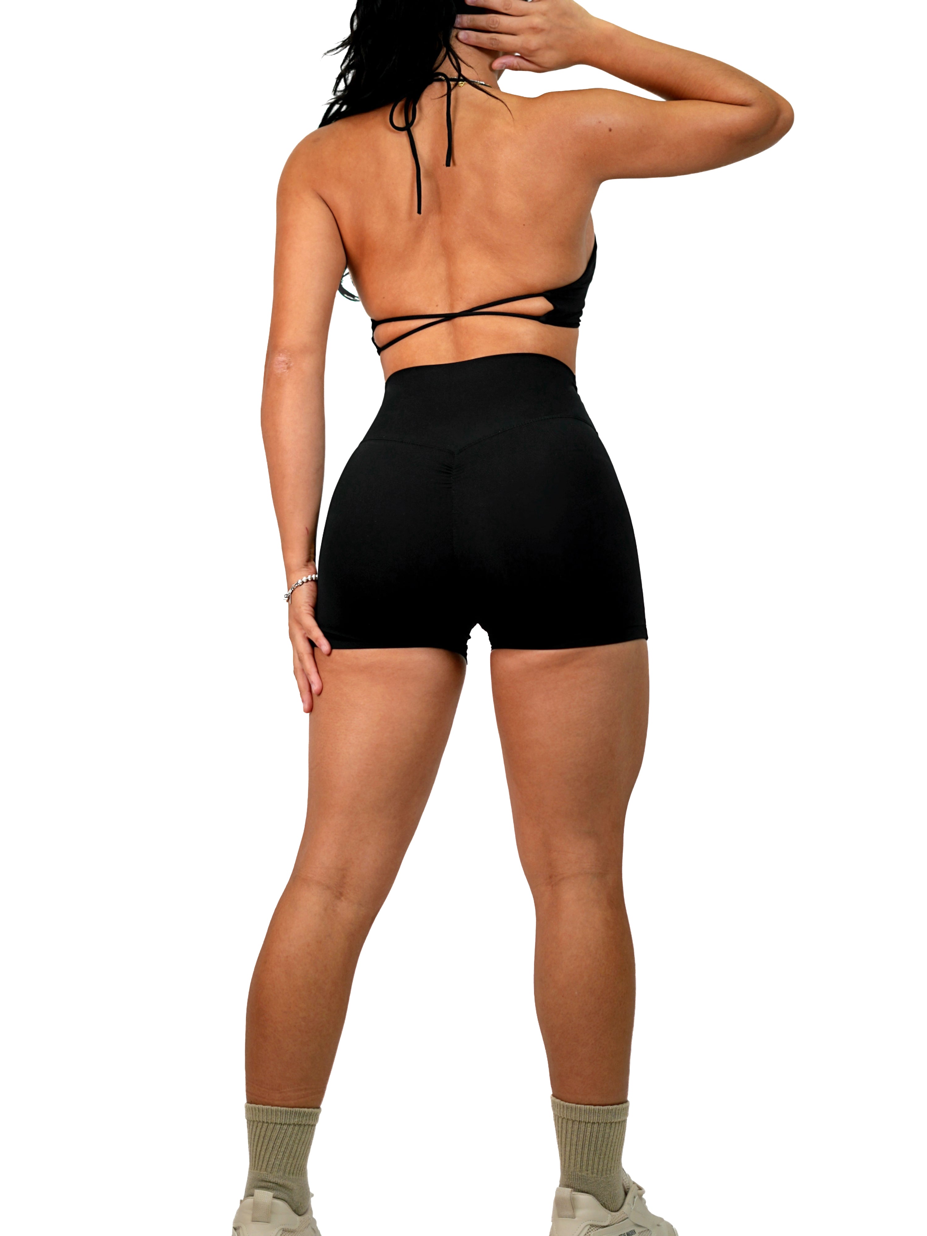 Buttersoft Scrunch Booty Shorts for Women - High Waisted Yoga Shorts with Butt Lifting Design - Black - Perfect for Workout, Yoga, Gym & Lounge