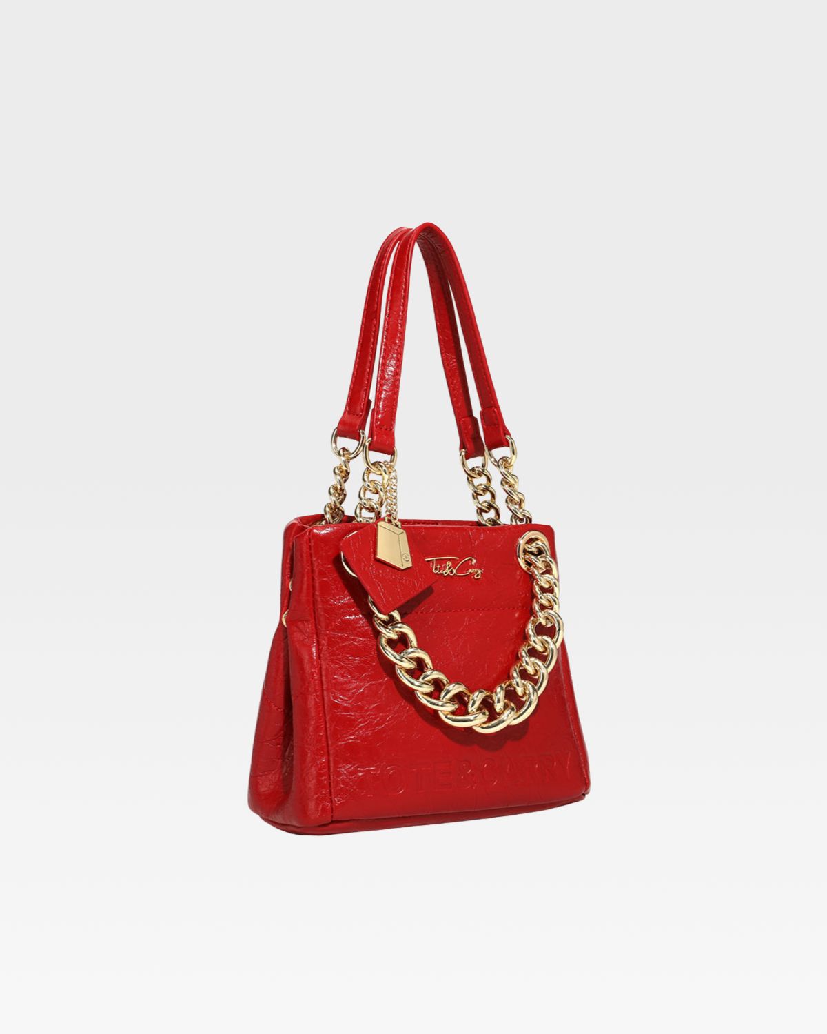 Premium Red Leather Mini Tote Bag for Women - Stylish Crossbody Handbag for Work, Travel & Everyday Use