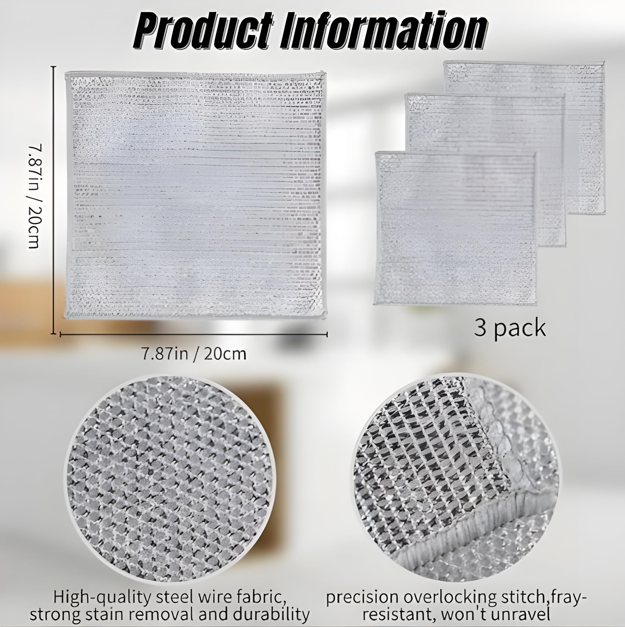 Premium Stainless Steel Scrubber Pads - 6 Pack Multipurpose Dishwashing Scourers | Non-Scratch Wire Dishcloths for Wet & Dry Cleaning | Heavy Duty Kitchen Scrub Pads for Dishes, Sinks, Countertops | Easy Rinse & Machine Washable | Perfect for Daily Kitchen Cleaning & Tough Stain Removal