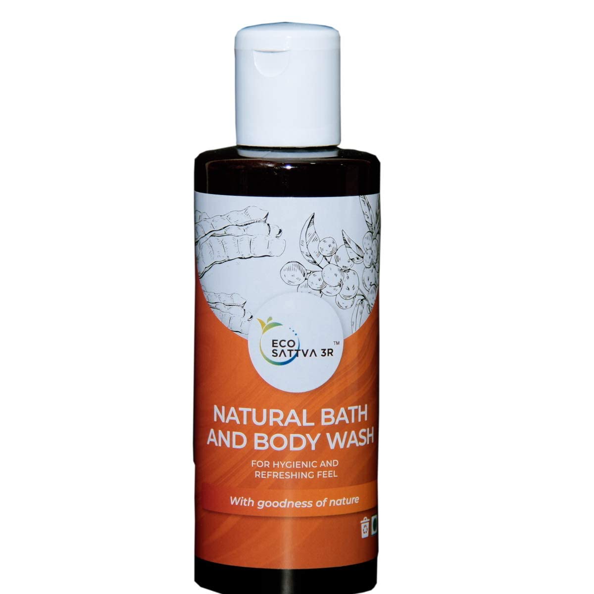 EcoSattva 3R Natural Shower Combo Set - Organic Bath & Body Wash + Shampoo (200ml Each) - Vegan, Cruelty-Free for Sensitive Skin - Perfect for Daily Shower & Travel