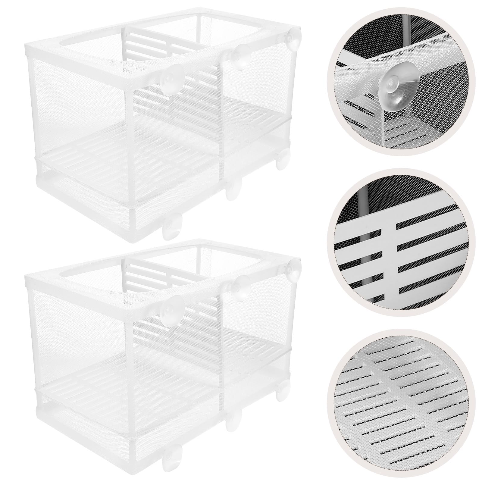 Balacoo 2Pcs Aquarium Breeding Box with Suction Cups - for Baby Fish, Shrimp & Guppy - Perfect for Hatchery & Tank Separation