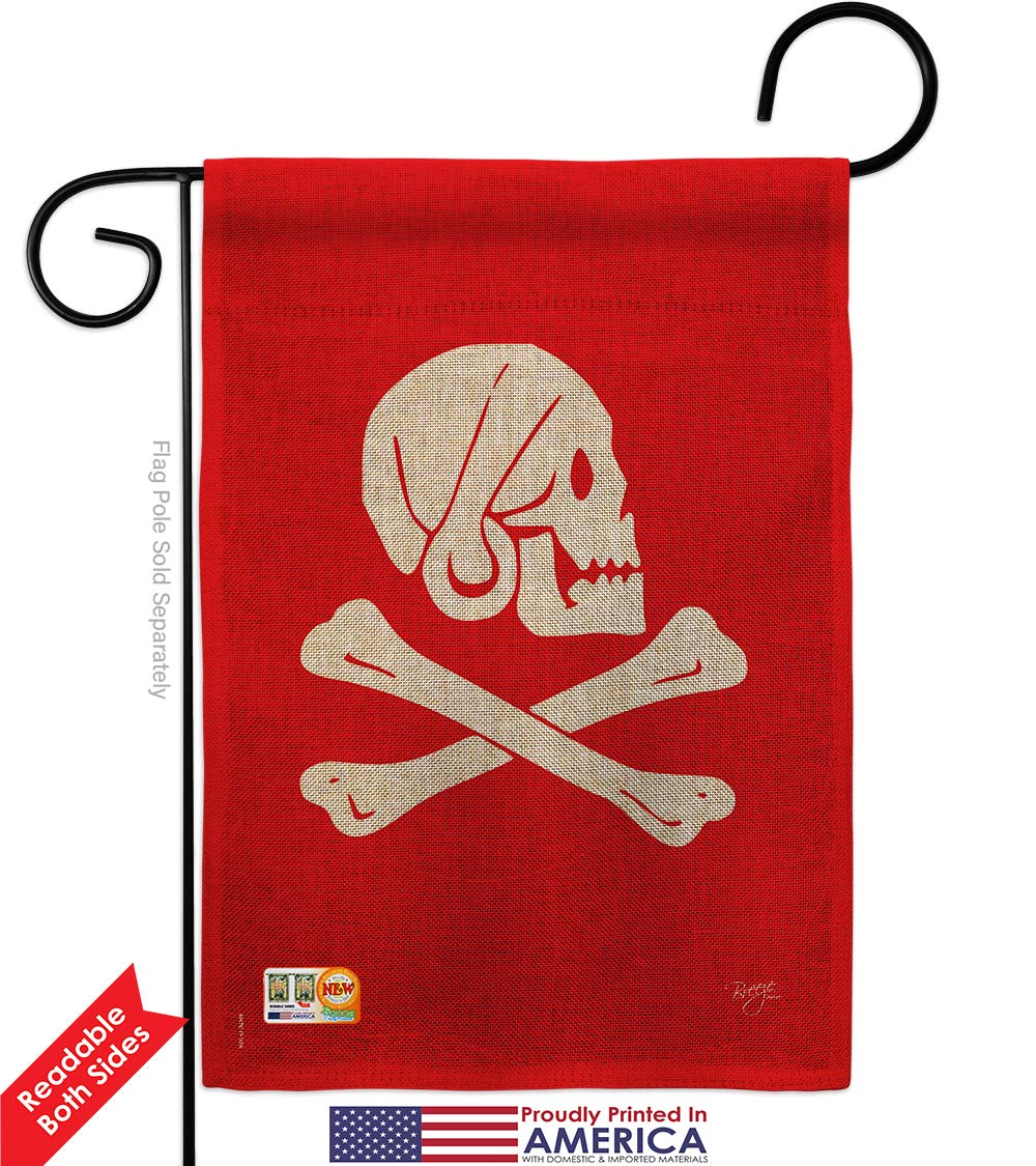 Pirate Ship Garden Flag Set - Double-Sided Coastal Decor for Yard & Home