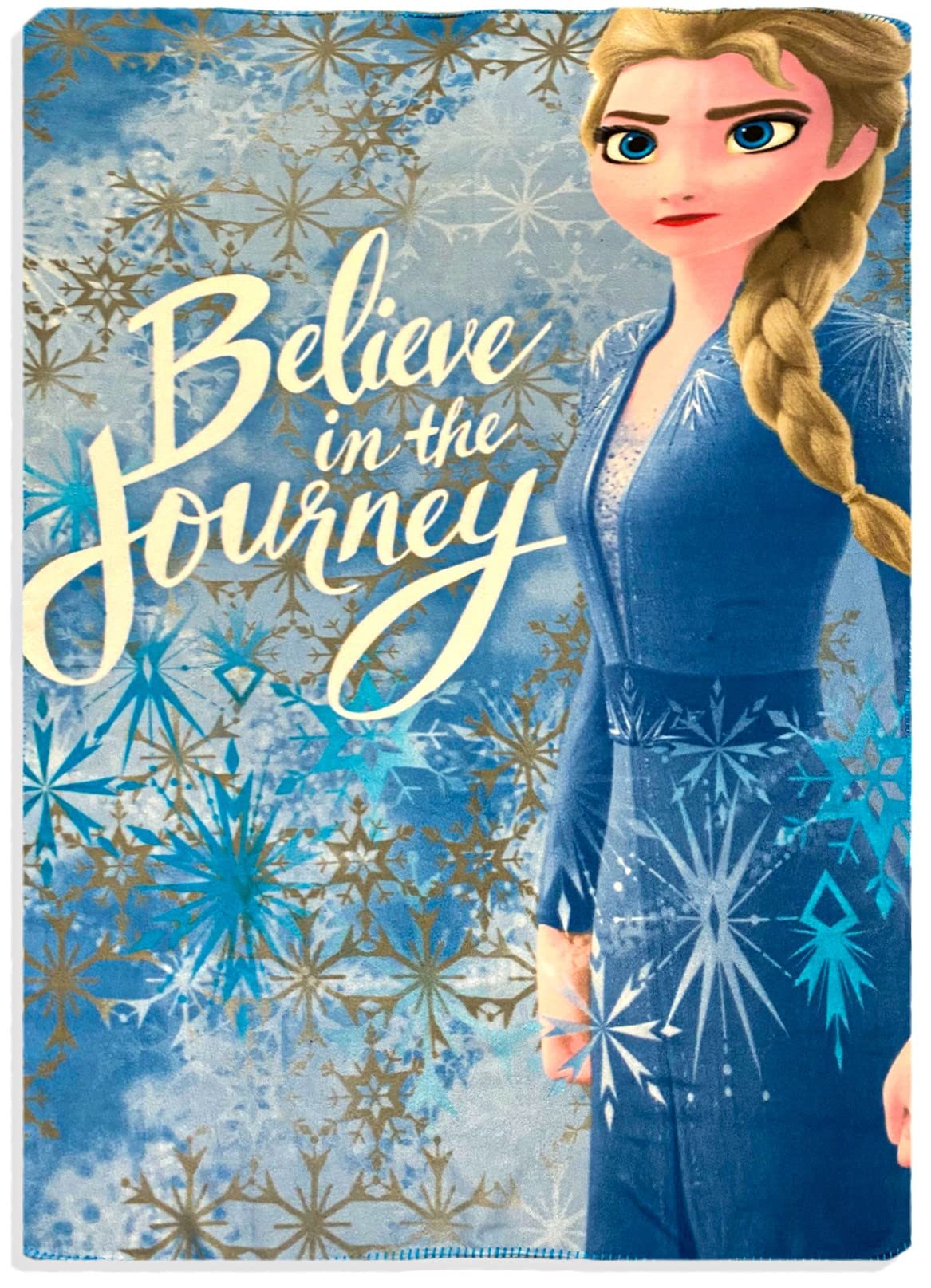 Disney Frozen Princess Anna Elsa & Olaf Snowflakes Castle Fleece Throw Blanket - Soft Cozy Bed Couch Blanket for Kids Adults Winter Gift