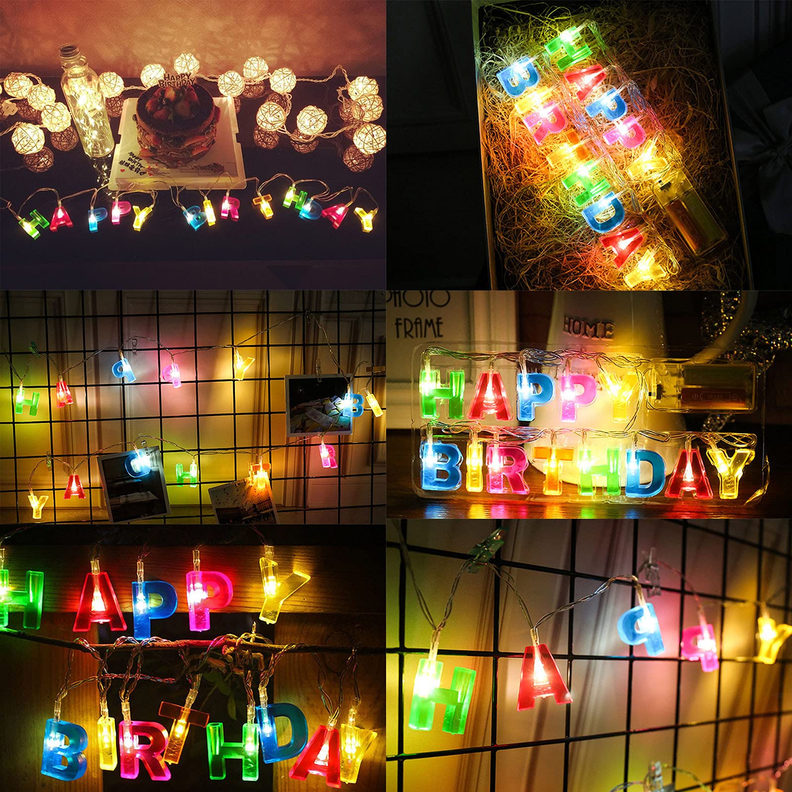 Happy Light 3 LED String Lights - 3M Colorful for Home & Birthday Decor