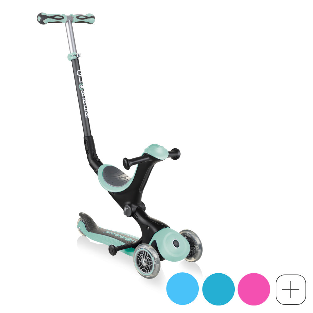 Globber Go Up Deluxe Scooter for Kids - Adjustable Height 3 Wheel Kick Scooter with LED Wheels - Perfect for Outdoor Play, Commuting & Neighborhood Rides