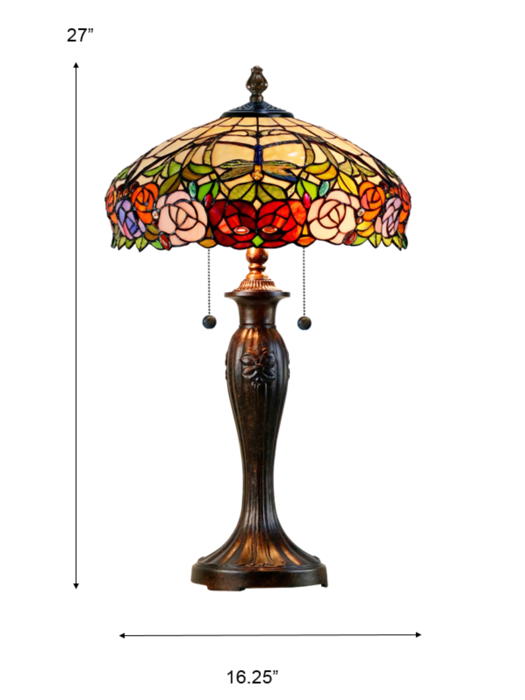 Dale Tiffany TT15097 Zenia Rose Tiffany Style Table Lamp - Elegant Home Decor for Living Room, Bedroom, or Office