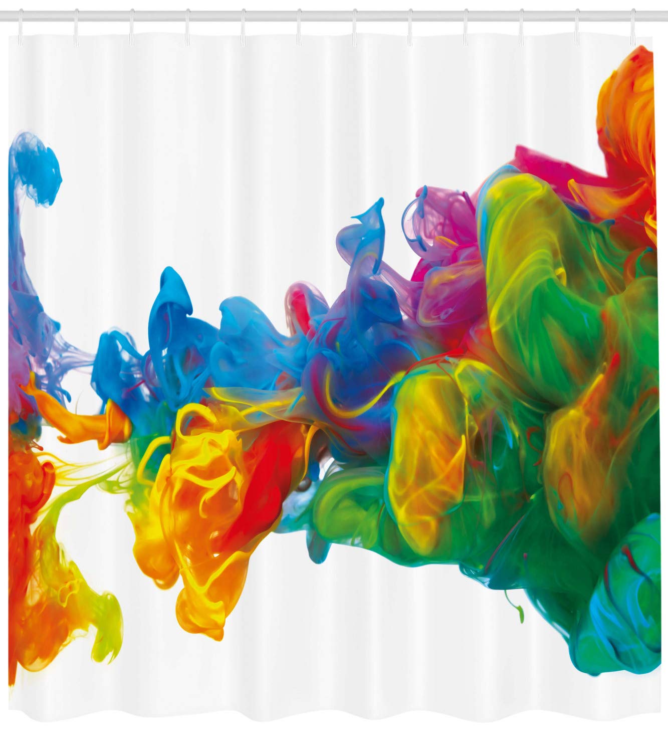 Ambesonne Colorful Rainbow Ink Shower Curtain - Modern Abstract Art Bathroom Decor with Hooks, 69
