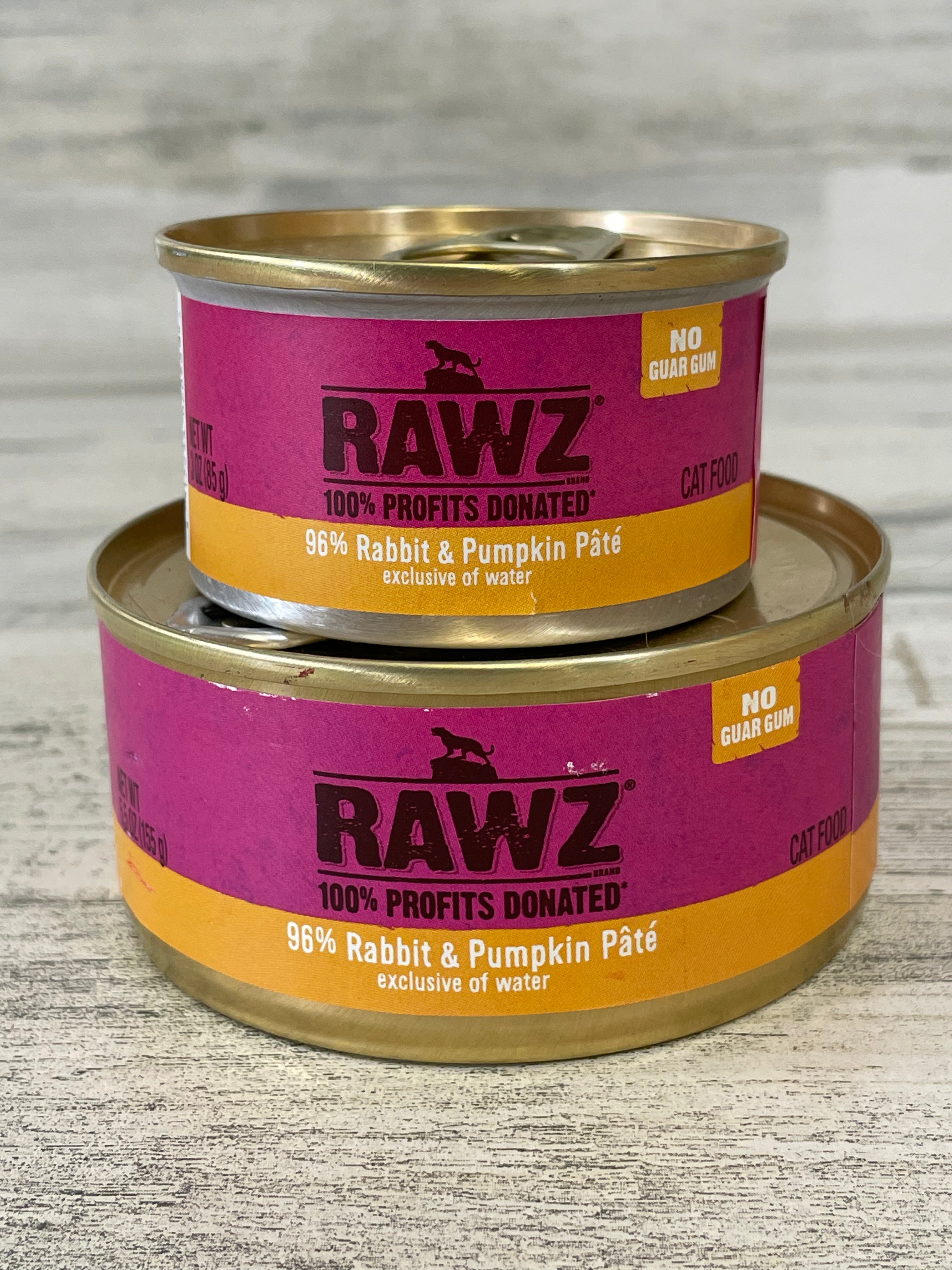 RAWZ 96% Rabbit & Pumpkin Pate Grain-Free Wet Cat Food - High Protein, Natural Ingredients for Indoor & Outdoor Cats - Perfect for Picky Eaters & Sensitive Stomachs