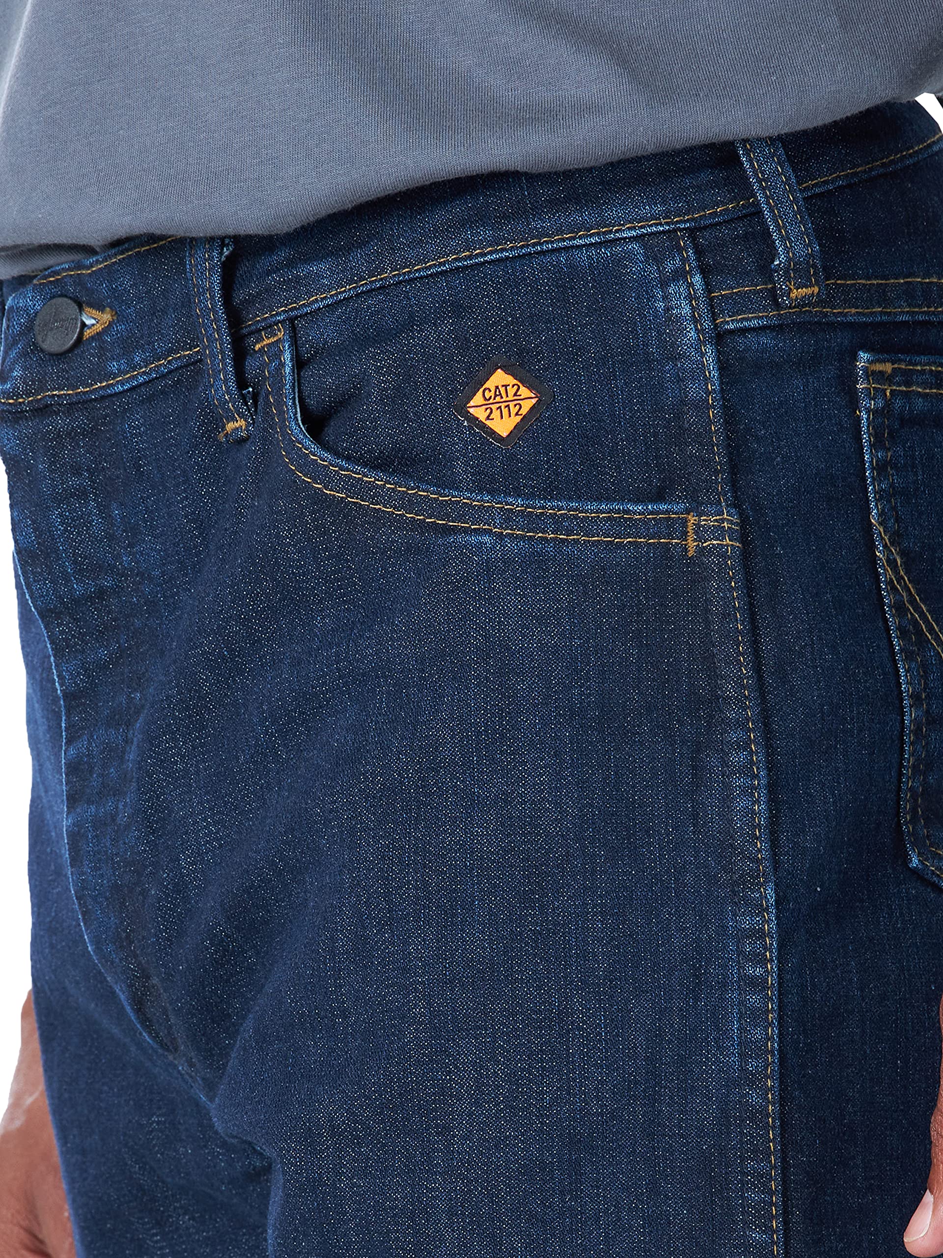 Wrangler Men's Flame Resistant Original Fit Jeans - Durable Workwear for Construction & Outdoor Jobs