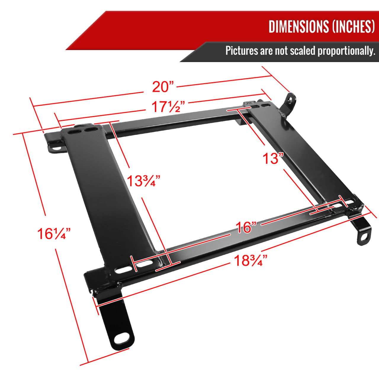 1989-1998 Nissan 240SX S13 S14 Racing Seat Brackets - High Tensile Steel Seat Mounting Brackets (2PCS) for Track & Street Performance Driving