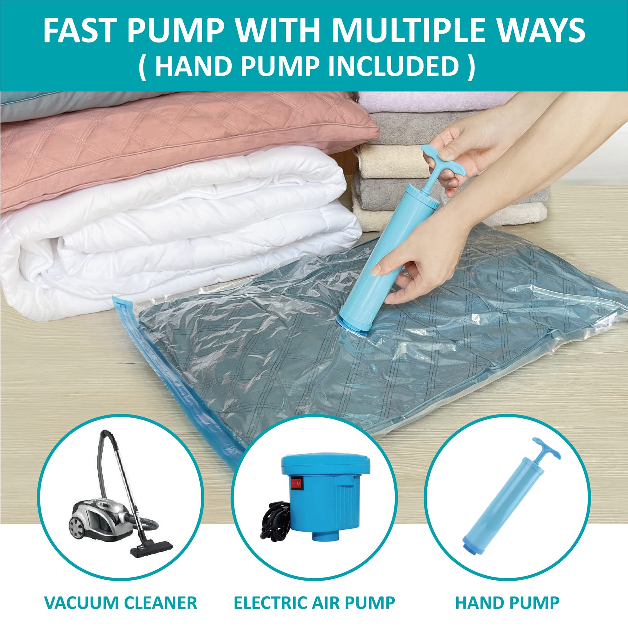 Space Saver Vacuum Storage Bags 12-Pack (Jumbo/Large/Medium/Small) for Clothes, Comforters, Blankets & Bedding | Compact Storage Solution for Seasonal Wardrobe, Travel & Home Organization