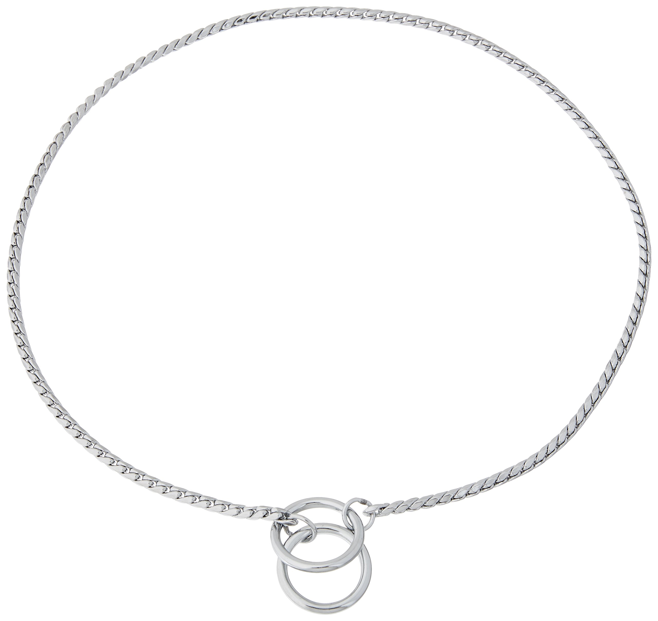 Premium Chrome Snake Chain Dog Collar - 24 Inch Martingale Choker for Large Breed Dogs | Slip-On Training Collar | Gentle Control Without Fur Damage | Perfect for Obedience Training & Daily Walks