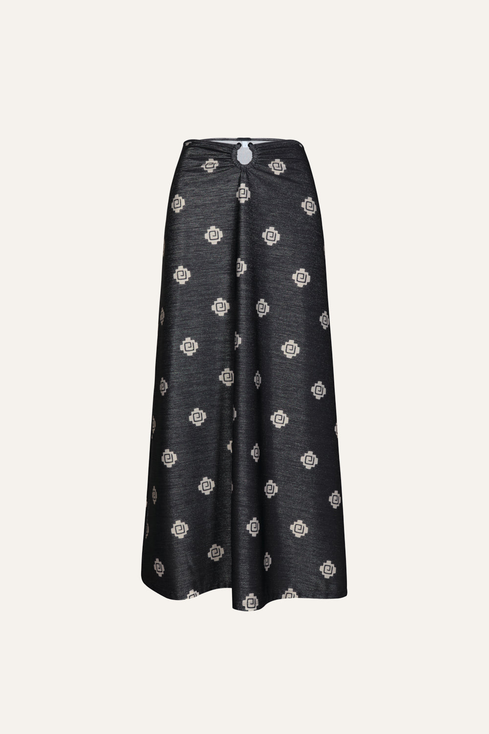 Black Ecru Keel Skirt - Women's High Waist A-Line Skirt for Casual & Office Wear | Perfect for Spring & Summer Outfits