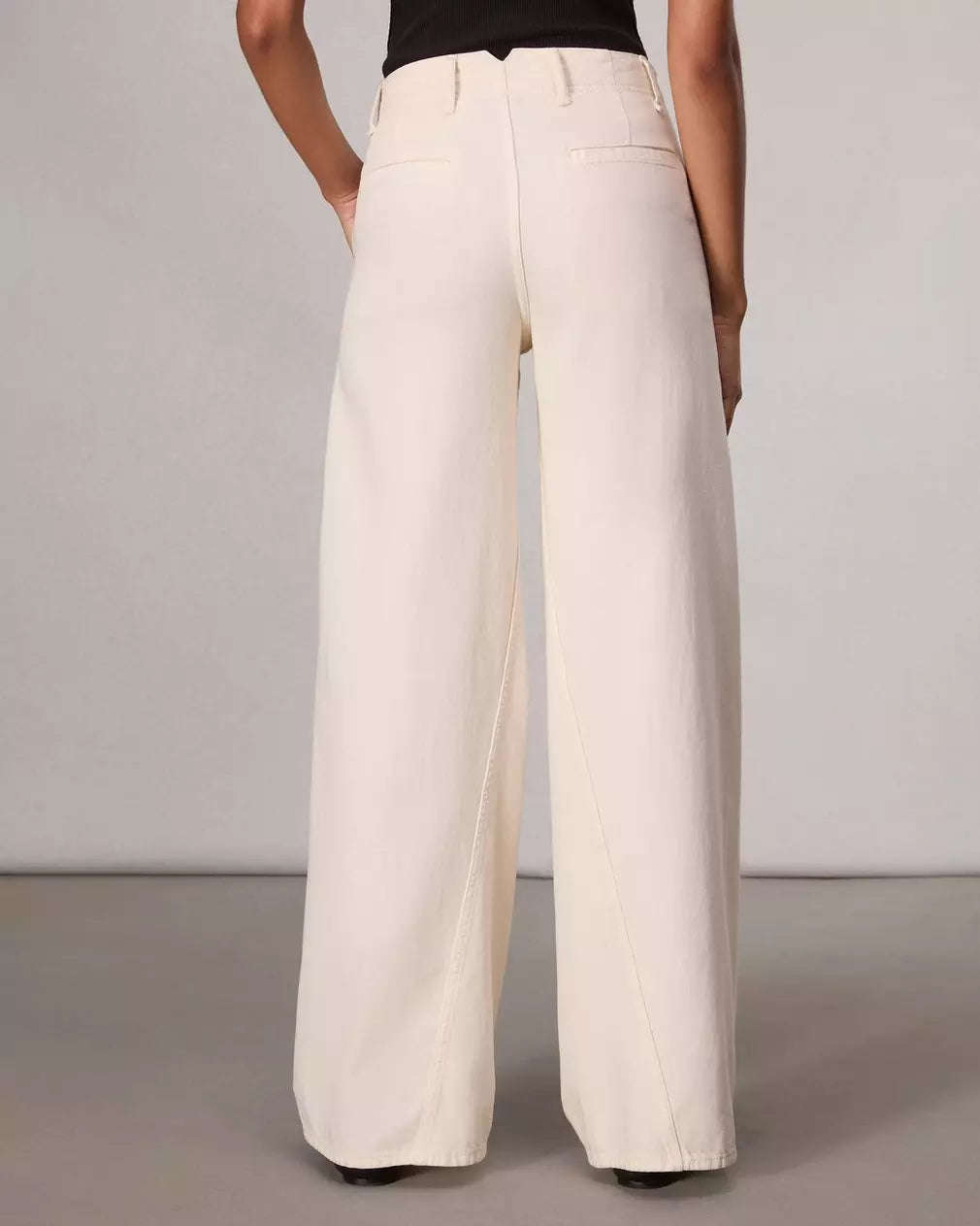 Featherweight Wide Leg Sofie Jean in Ecru - Comfortable & Stylish Women's Pants for Casual Wear & Office Outfits