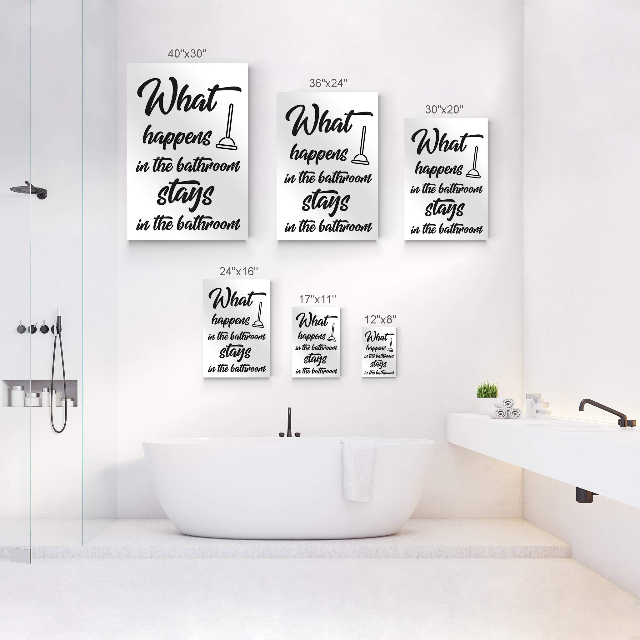 Funny Poop Quote Bathroom Wall Art - 3 Piece Metal Print Set (12x8 Inches) | Ready to Hang Bathroom Decor | Humorous Toilet Signs for Home & Office Restrooms