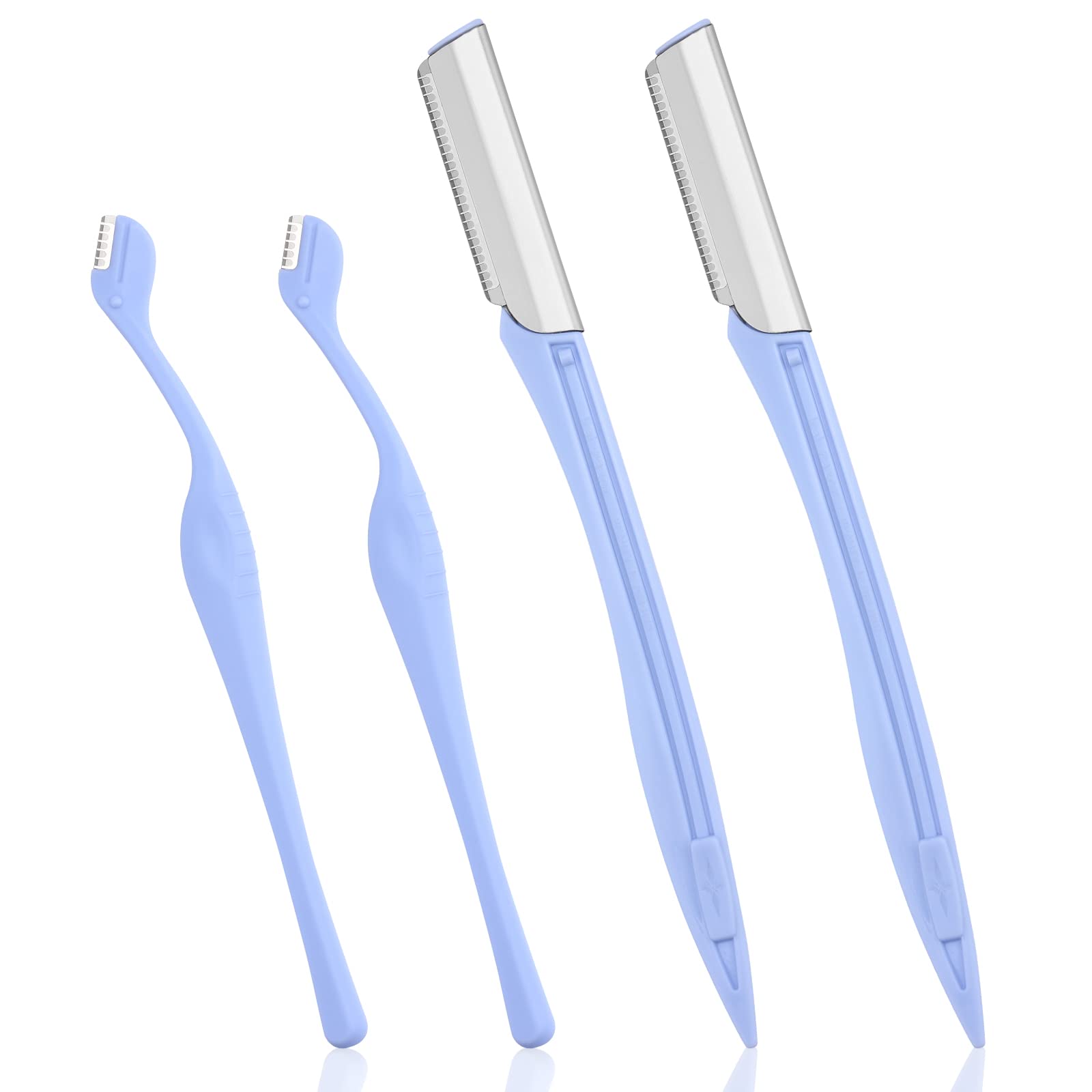 PROUSKY 4 Pack Eyebrow Razor & Face Shaver - Dermaplaning Blades for Women & Men - Precise Facial Hair Removal for Smooth Skin - Perfect for Eyebrow Shaping & At-Home Skincare Routine