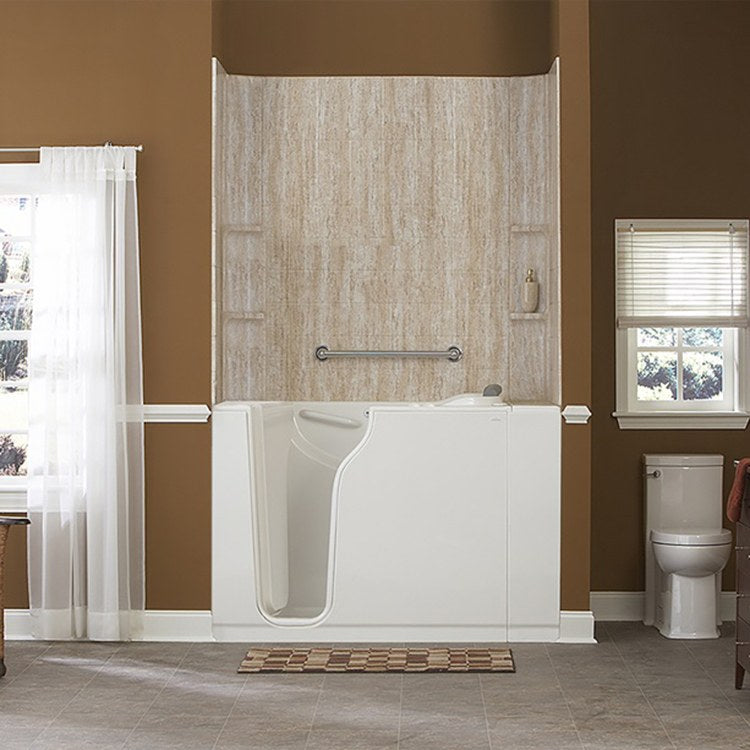 30W x 52L Gelcoat Walk-In Combination Bathtub - Left Hand Drain & Faucet - Durable Acrylic Soaking Tub for Seniors & Mobility Accessible Bathroom (3052 Series) - Perfect for Small Bathrooms & ADA Compliant Installations
