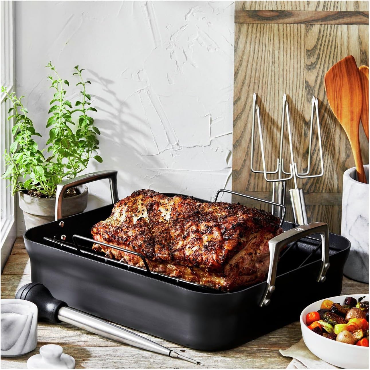 Zwilling Motion 16-Inch Rectangular Grill Pan - Premium Nonstick Grill Pan for Stovetop & Oven - Perfect for Indoor Grilling, Steaks, Burgers & Vegetables (Model 1017071)