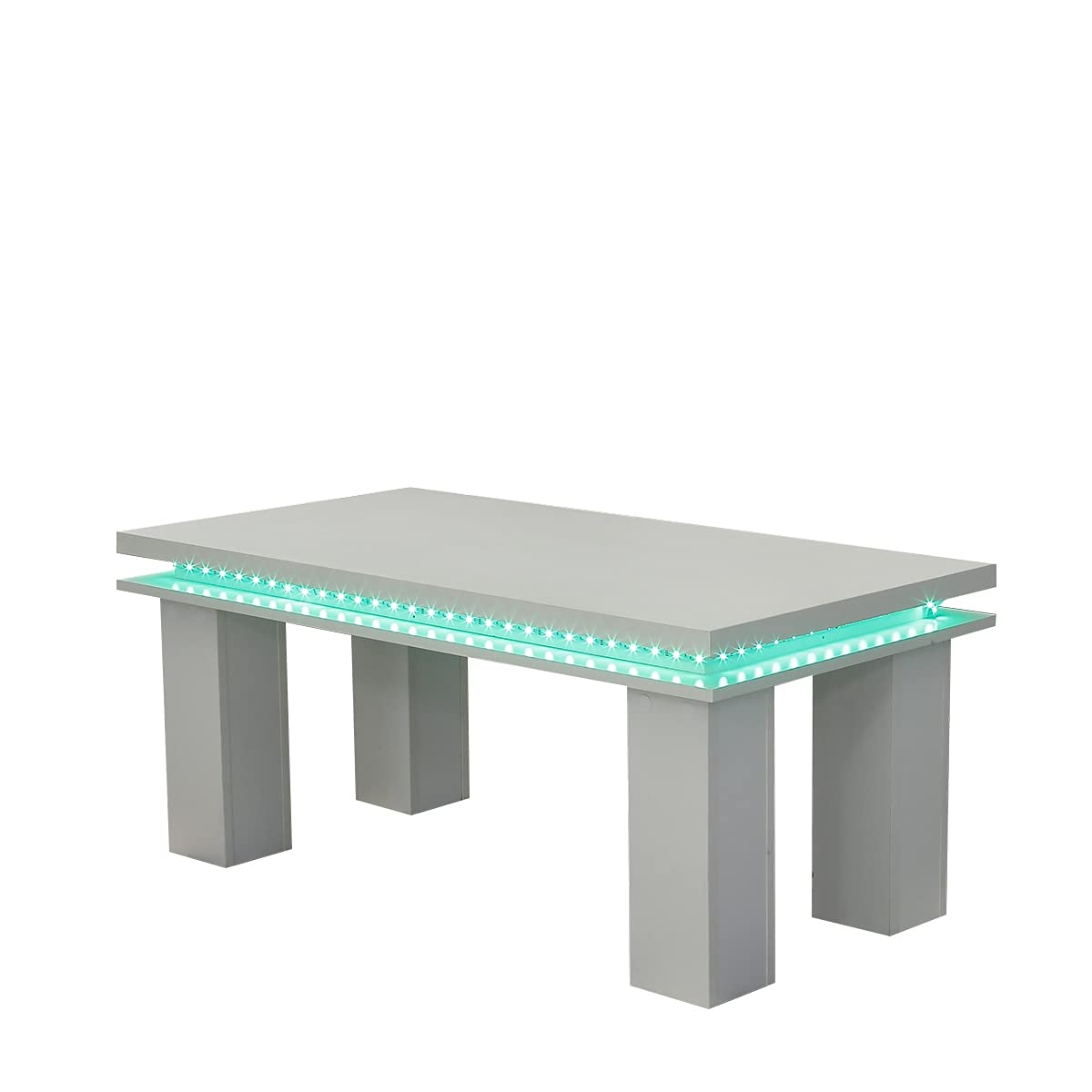 RGB LED Coffee Table with Multi-Function - Modern Light Up Furniture for Living Room, Office & Gaming Setup (Ivory White) | Perfect for Home Decor, Entertainment Areas & Stylish Workspaces