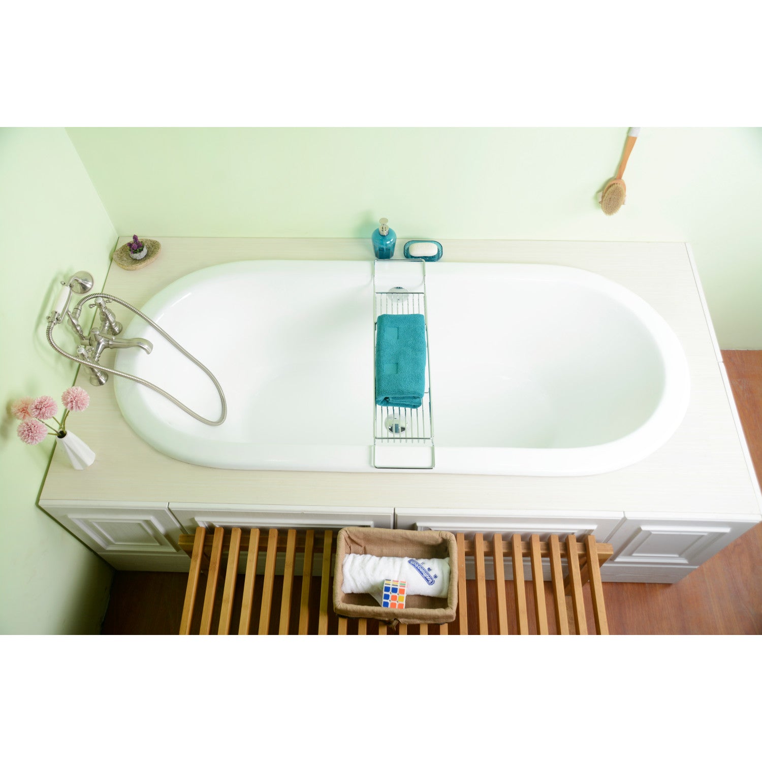 Aqua Eden 63 Inch White Cast Iron Oval Drop-In Bathtub with Center Drain - Perfect for Luxurious Spa Baths & Modern Bathroom Renovations