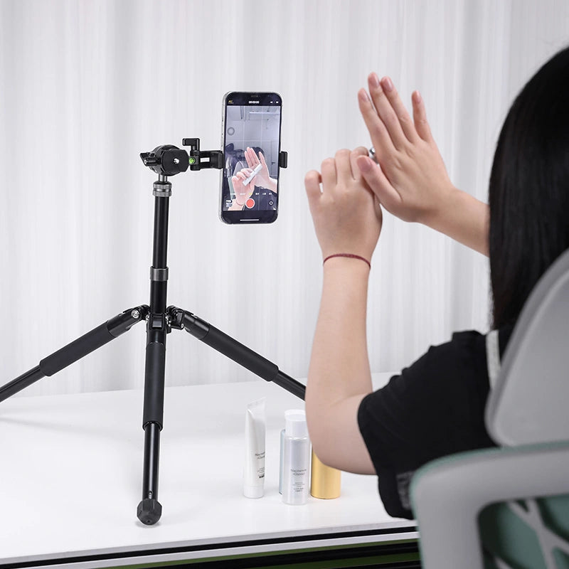Ulanzi MT 63 Portable Mini Tripod Stand with Phone Mount - Compact Lightweight Travel Tripod for Smartphones, DSLR Cameras & Vlogging - Perfect for Travel, Photography & Content Creation