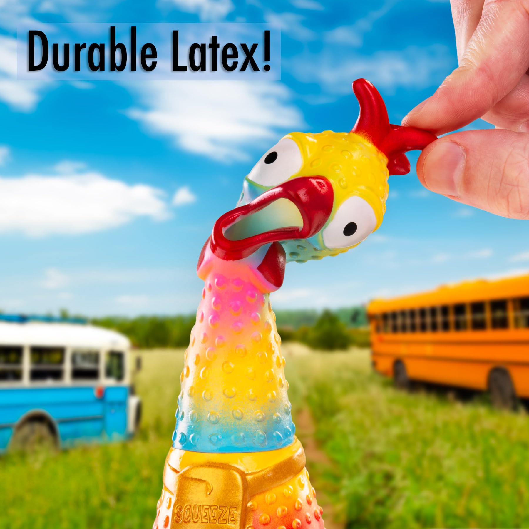 Animolds Tie-Dye Squeeze Me Squeaky Rubber Chicken Toy - 2 Pack Funny Screaming Chicken Toys for Kids & Adults - Perfect for Parties, Prank Gifts & Stress Relief