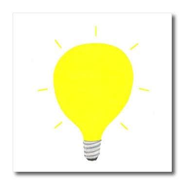 3dRose ht_17551_3 Yellow Light Bulb Heat Transfer for Good Ideas - 10x10 Inch Iron-On Decal for DIY T-Shirts, Tote Bags & Home Decor Projects