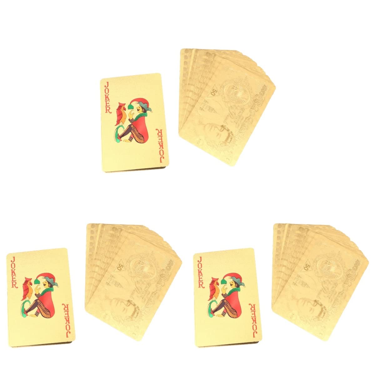 TOYANDONA 3 Pack Gold Foil Poker Playing Cards - Luxury Casino Style Deck for Poker, Blackjack, Magic Tricks & Card Games - Perfect for Parties, Game Nights & Professional Play
