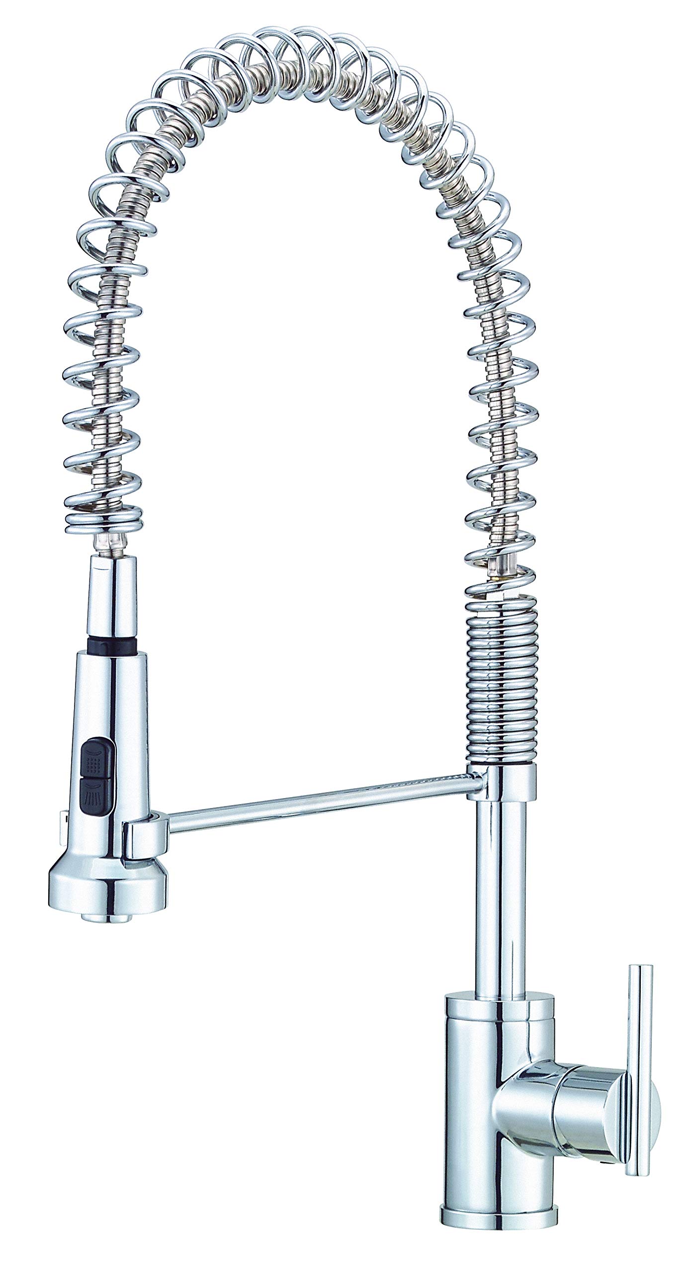 Gerber Parma Pre-Rinse Commercial Kitchen Faucet with Spring Spout - Heavy Duty Stainless Steel Sink Sprayer for Restaurant & Food Service Use