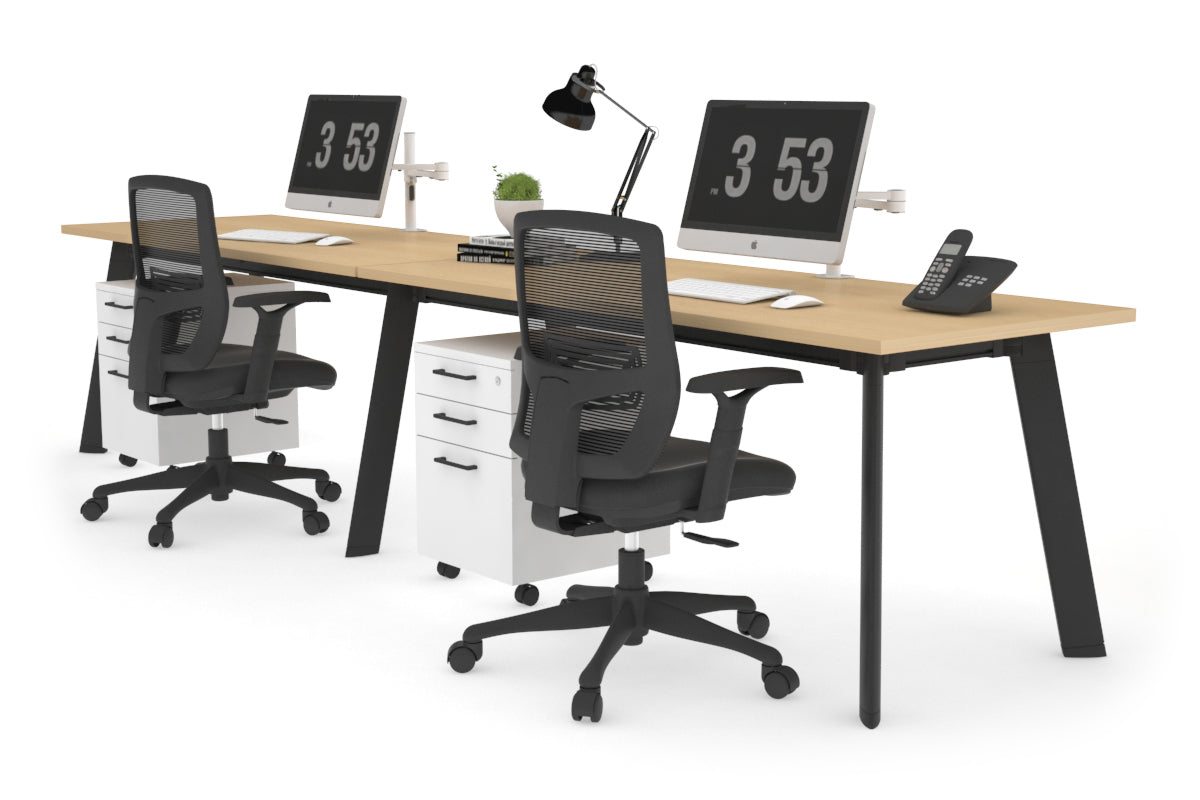 2 Person Office Workstation Desk with Switch - 1200L x 700W Dimensions - Perfect for Collaborative Workspaces & Home Offices